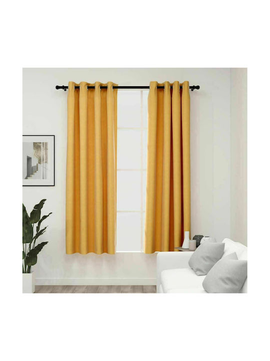 vidaXL vidaXL Vorhänge Fenster mit Grommet Gelb 140x175cm