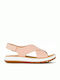 Clarks Jemsa Cross Leather Women's Flat Sandals Anatomic in Pink Color