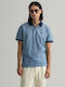 Gant Ανδρικό T-shirt Polo Μπλε