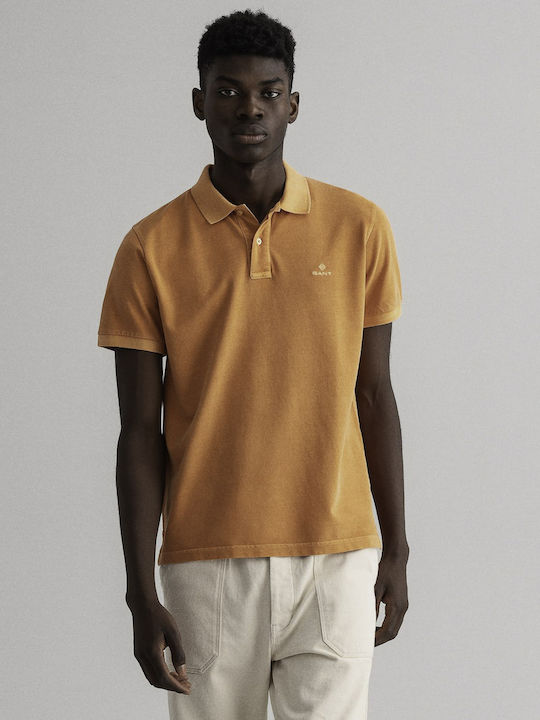 Gant Ανδρικό T-shirt Polo Πορτοκαλί