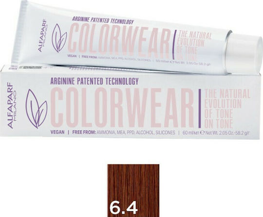 Alfaparf Milano Professional Color Wear Haarfärbemittel 6.4 Dunkel Kupfer Blond 60ml