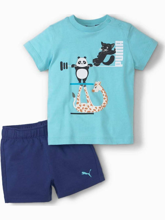 Kinder-Set mit Shorts Sommer 2Stück Hellblau