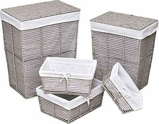Set de coșuri decorative Gri 5buc