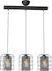 Alphab2b Pendant Light Black Rail with Socket E27 50x15x65cm