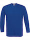 B&C Exact 190 LSL Ανδρικό Διαφημιστικό T-shirt Royal