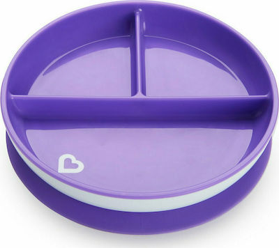 Munchkin Plastic Toddler Plate Stay Put Purple