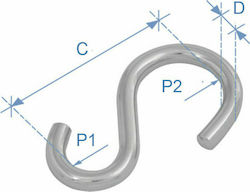 Lalizas Cârlig S, Inox 316, Διάμ. 5mm