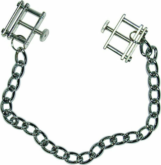 Sextreme Sextreme Nipple Chain with Metal Square Vice Clamps Brustwarzenklemmen
