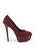 Rocco Barocco Suede Stiletto Burgundy High Heels RBSC56K01