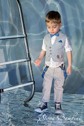 Stova Bambini Βαπτιστικό Κοστούμι με Γιλέκο για Αγόρι 7τμχ