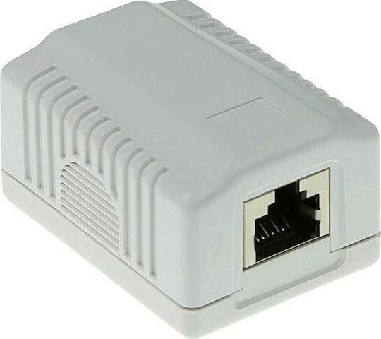 Intronics Einzeln Externe Netzwerksteckdose RJ45 Cat6 Typ in Weiß Farbe Selbstklebend Cat6a FA7005