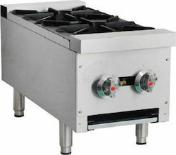 Karamco Tabletop Commercial LPG Burner with 2 Hearths 13kW 30x73x34cm