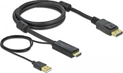 DeLock Cable DisplayPort male - HDMI male 1m Black (85963)