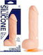 Nanma One Touch Silicone Cordless Ρεαλιστικό Dildo με Όρχεις και Βεντούζα Flesh 18cm