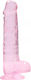 Shots Realistic Dildo with Balls Glass Dildo wi...