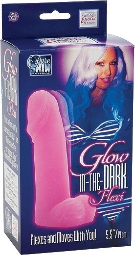 Calexotics Glow in the Dark Flexi Realistisches Dildo mit Hoden Pink 14cm