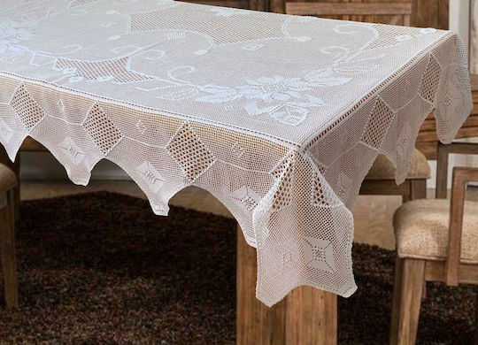 Linea Home N3148 Πλεκτό Λευκό 180x180εκ.