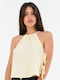 Kendall + Kylie Damen Sommer Bluse Ärmellos Cream