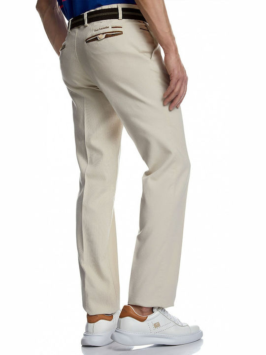 Guy Laroche GL2115169-71155 Ανδρικό Παντελόνι Chino Ελαστικό σε Κανονική Εφαρμογή Μπεζ