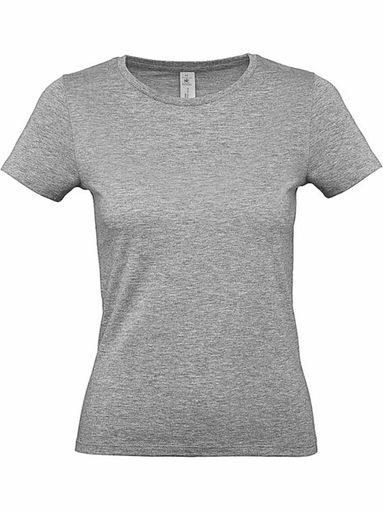 B&C E150 Women's Short Sleeve Promotional T-Shirt Sport Grey