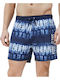 Men's Swimwear Shorts Navy Blue with Patterns