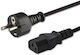 Savio M power cable – Schuko - IEC C13 Cable 1.8m Μαύρο CL-138