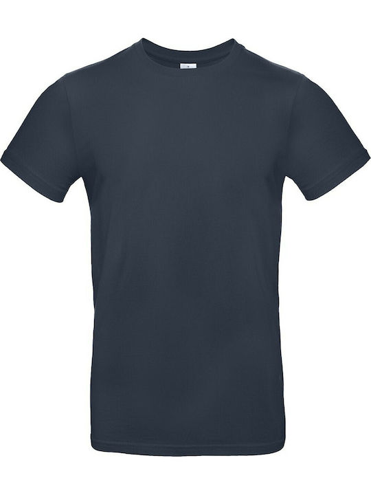 B&C E190 Ανδρικό Διαφημιστικό T-shirt Κοντομάνικο Navy