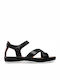 Women's Flat Sandals Anatomic with Strap in Black Color