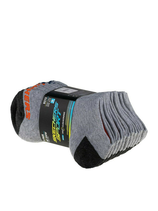 Skechers Athletic Kids' Ankle Socks Gray 6 Pairs