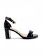 Beira Rio Women's Sandals 8413.101 Black with Chunky Medium Heel