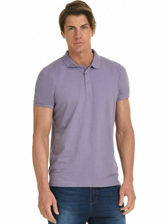 Biston 45-206-001M Bluza Bărbătească cu Mânecă Scurtă Polo Violet