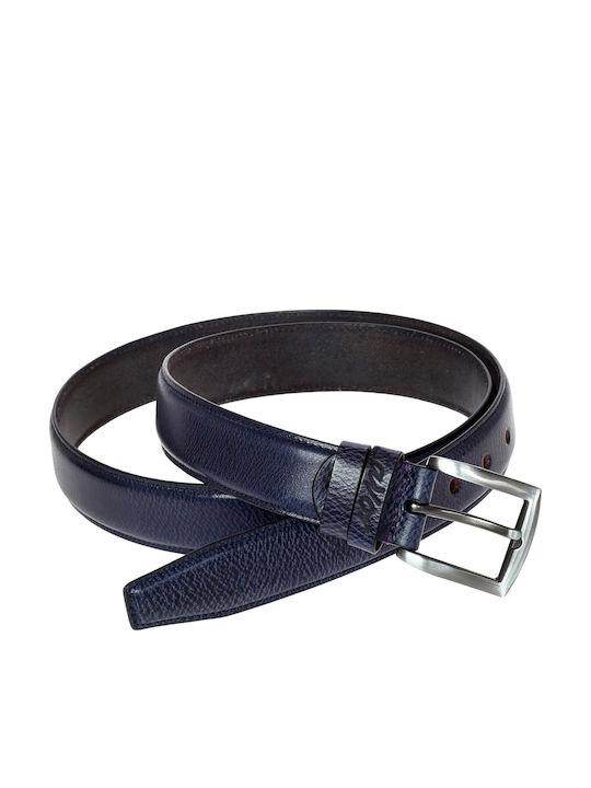 Men's Belt Leather Navy Blue