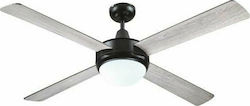 Eurolamp Ceiling Fan 132cm with Light and Remote Control Brown