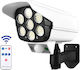 Solar Dummy Surveillance Bullet Camera with LED Lighting White