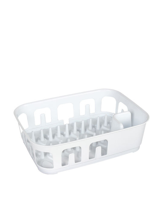 TnS Dish Drainer Plastic in White Color 38x28.5x11cm