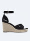 Pepe Jeans Maida Bass Platforme dama în stil espadrile Negre