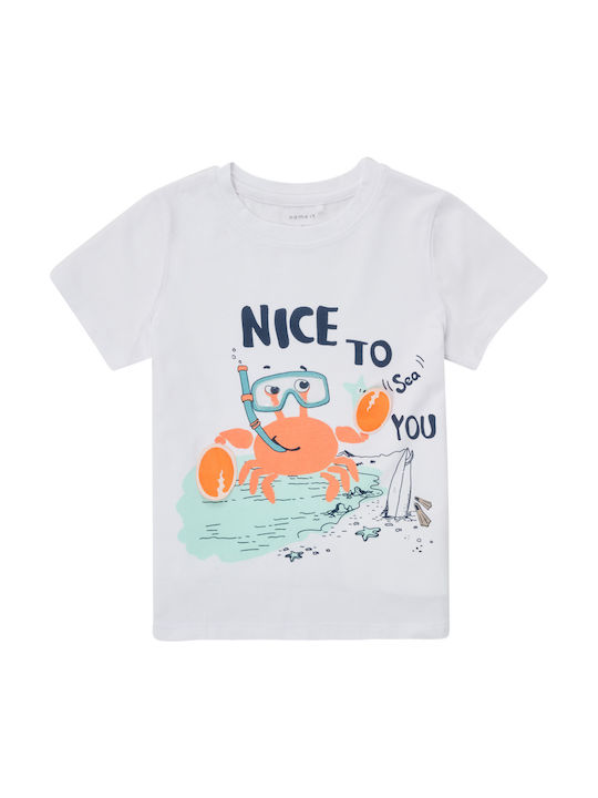 Name It Kinder T-shirt Weiß Nice to Sea You