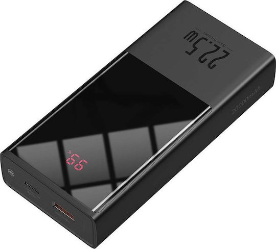 Baseus Super Mini Power Bank 10000mAh 22.5W mit USB-A Anschluss und USB-C Anschluss Schnellaufladung 3.0 Schwarz