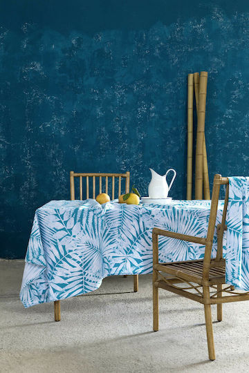 Nima Τραπεζομάντηλο Βαμβακερό Feral Blue 150x250εκ.