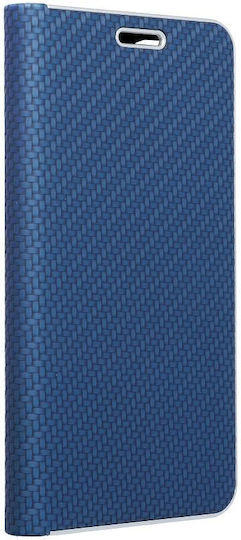Forcell Luna Carbon Buchen Sie Synthetisches Leder Blau (Huawei P Smart 2019)