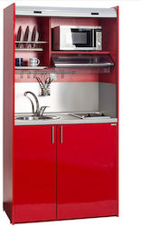 Silver ΚΣ105 Πολυκουζινάκι με Αριστερή Γούρνα 105x65x209cm Κόκκινο