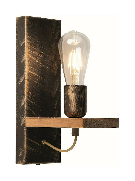 ArkoLight Vintage Φωτιστικό Τοίχου με Ντουί E27 Μπρούτζινο 30x20x10εκ.