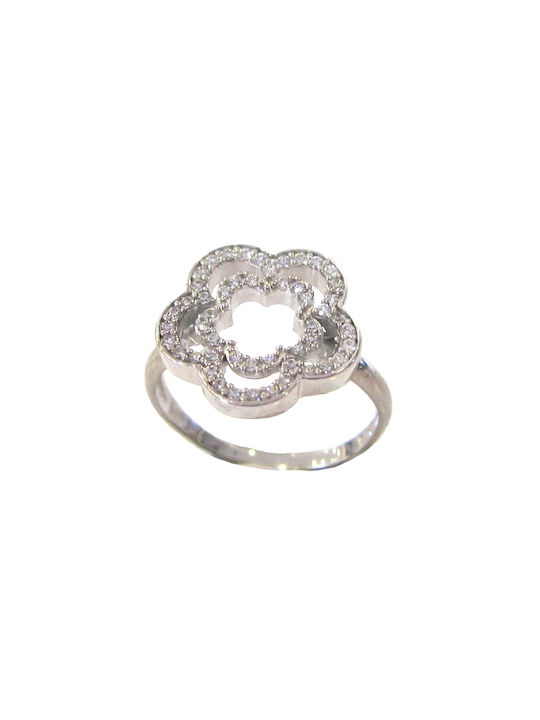 White Gold Double Daisy Ring