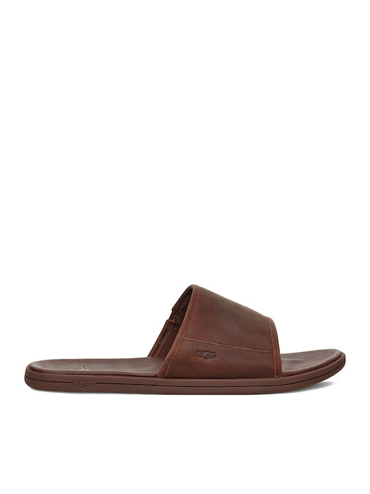 UGG Seaside Leder Herrensandalen in Braun Farbe