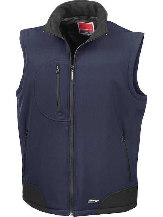 Result Men's Sleeveless Softshell Jacket Waterproof and Windproof Navy Blue