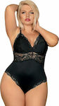 Obsessive 810-TED Plus Size Sensual Lacy Teddy Black