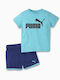 Puma Kids Set with Shorts Summer 2pcs Light Blue