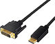 LogiLink Cable DVI-D male - DisplayPort male 1m Μαύρο (CV0130)