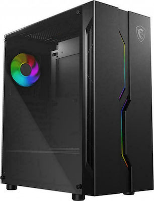 MSI Mag Vampiric 010 Gaming Midi Tower Computer Case with Window Panel and RGB Lighting Black