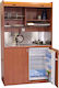 Silver ΚΣ125 Πολυκουζινάκι με Αριστερή Γούρνα 125x65x209cm Κερασί